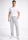 Erkek Düz Paça Beli astikli İpli Günlük por Eşofman Altı Rahat Fit  Gri