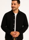 Erkek Fitilli Kadife Cepli Gömlek Oversize Rahat Kalıp  iyah