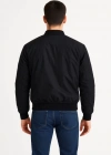 Erkek Içi Astarlı Fermuarlı Bomber ont Ceket  iyah