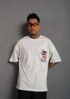 Erkek ırt Baskılı A Kalite Oversize Tshirt  Beyaz