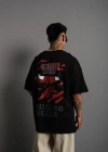 Erkek ırt Baskılı A Kalite Oversize Tshirt  iyah