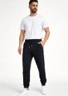 Erkek Jogger Eşofman Altı Rahat Kalıp, Cepli, astikli Paça, Günlük por Pantolon  iyah