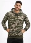 Erkek Kamuflaj Desenli 2 İplik 4 evsim Kapüşonlu Kanguru Cepli Hoodie weatshirt  Kamuflaj