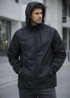 Erkek Kapüşonlu Su İtici Rüzgarlık Ceket Mevsimlik Hafif Mont  Siyah