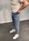 Erkek Kar Yıkamalı Buz Mavi Mom Jean