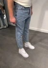 Erkek Kar Yıkamalı Buz Mavi Mom Jean
