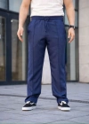 Erkek Keten Cepli Çıma Dikişli Jogger Buggy Pantalon Rahat Kalıp  acivert