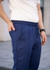 Erkek Keten Cepli Çıma Dikişli Jogger Buggy Pantalon Rahat Kalıp  acivert