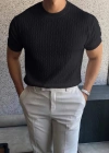 Erkek Kısa Kollu Bisiklet Yaka Triko Bluz