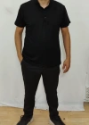 Erkek Kısa Kollu Hakim Yaka önü Düğmeli Viskon Bluz