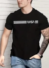 Erkek Kısa Kollu Nasa Baskı Basic Erkek Tshirt