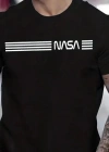 Erkek Kısa Kollu Nasa Baskı Basic Erkek Tshirt