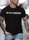 Erkek Kısa Kollu Nasa Baskı Basic Erkek Tshirt