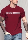 Erkek Kısa Kollu Nasa Baskı Basic Erkek Tshirt