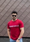 Erkek Kısa Kollu Nasa Baskı Basic Erkek Tshirt
