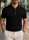 Erkek Kısa Kollu Yakalı önden Düğmeli Triko Tişört