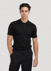 Erkek Kısa Kollu Yakalı Yakadan Düğmeli Triko Tişört