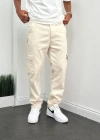 Erkek Krem Kargo Baggy Pantolon