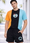 Erkek Nakışlı Tişört Şort İkili Takım Oversize Yazlık Kombin  Çok Renkli