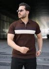 Erkek Örgü Desenli Renkli Kısa Kollu Triko Tişört