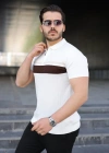 Erkek Örgü Desenli Renkli Kısa Kollu Triko Tişört