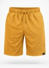 Erkek Otoban Dokuma Şort Beli astikli Bağcıklı, Cepli, Rahat Kesim Günlük Yazlık Şort  Hardal
