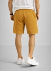 Erkek Otoban Dokuma Şort Beli astikli Bağcıklı, Cepli, Rahat Kesim Günlük Yazlık Şort  Hardal