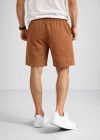Erkek Otoban Dokuma Şort Beli astikli Bağcıklı, Cepli, Rahat Kesim Günlük Yazlık Şort  Kahverengi