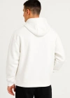 Erkek Ovarsize Kapüşonlu wetshirt Kanguru Çepli Cıtcıtlı 3 Iplik Şardonlu Hoodie  Beyaz