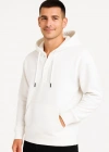 Erkek Ovarsize Kapüşonlu wetshirt Kanguru Çepli Cıtcıtlı 3 Iplik Şardonlu Hoodie  Beyaz