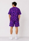 Erkek Oversize Kalıp Pubg Bape X hark Nakışlı Cepli Şort Takım  or