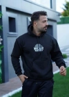 Erkek Oversize Üç İplik Kapüşonlu weatshirt – iyah ırt Ve Ön Baskılı, Kanguru Cepli, Rahat Kalıp, İçi Pamuklu odeiyah