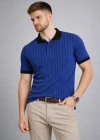 Erkek Polo Yaka Çizgili Tişört Kısa Kol Düğmeli Yazlık Thirt  aks avisi