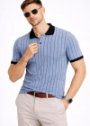 Erkek Polo Yaka Çizgili Tişört Kısa Kol Düğmeli Yazlık Thirt  Bebek avisi