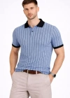 Erkek Polo Yaka Çizgili Tişört Kısa Kol Düğmeli Yazlık Thirt  Bebek avisi