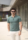 Erkek Polo Yaka Fermuar Detaylı Tişört