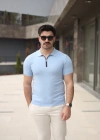 Erkek Polo Yaka Fermuar Detaylı Tişört