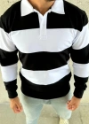 Erkek Polo Yaka Uzun Kollu Çizgili weatshirt Trend Rugby til  iyah