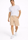 Erkek Pötikareli Şort – Beli astikli Bağcıklı, Cepli, Rahat Kesim Günlük Yazlık Şort  Bej