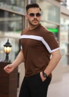 Erkek şerit Detaylı Kısa Kollu Tshirt
