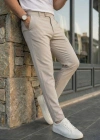 Erkek Slim Fit Dilli Kumaş Pantolon