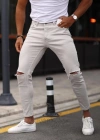Erkek Taş Yırtık Detaylı Skinny Jean