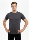 Erkek Thirt Bisiklet Yaka lim Fit Dar Kesim ikralı Tişört Günlük Basic Body  Füme