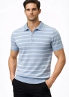 Erkek Triko Polo Yaka Fermuarlı Çizgili Tişört Thirt Yazlık Şık  Bebek avisi