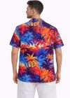 Erkek Tropikal Desenli Kısa Kol Gömlek Rahat Kalıp Yazlık Hawaii Tarz  Desenli
