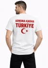 Erkek TÜRKİYE Ay Yıldız Baskılı Taraftar Forma Thirt  Beyaz