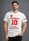 Erkek TÜRKİYE Baskılı Tişört 2026 Dünya Kupası Taraftar Forma Thirt  Beyaz