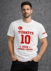 Erkek TÜRKİYE Baskılı Tişört 2026 Dünya Kupası Taraftar Forma Thirt  Beyaz