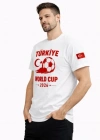 Erkek Türkiye World Cup 2026 Baskılı Tişört Futbol Temalı Forma Thirt  Beyaz