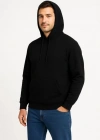 Erkek Üç İplik Kapüşonlu Kanguru Cepli weathirt Hoodie  iyah